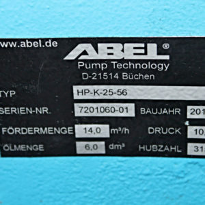 ABEL HP-K-25-56 – Hochdruckreiniger + Lammers Elektromotor 12BA250M-04