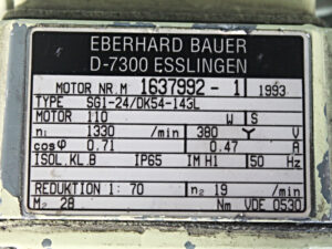 BAUER SG1-24/DK54-143-L + Bremse GBR 50GS