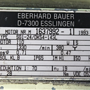 BAUER SG1-24/DK54-143-L + Bremse GBR 50GS
