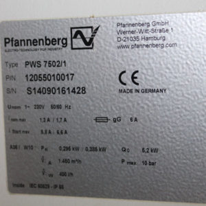 Pfannenberg Wärmetauscher PWS 7502/1 230V 50/60Hz / Heat exchanger air/water