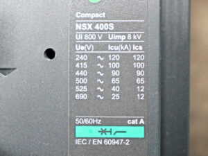 SCHNEIDER NSX 400N + Micrologic 2-3 + Vigi 630 -used-