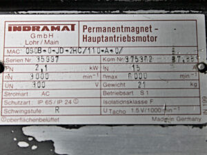 INDRAMAT MAC090B-0-JD-2HC/110-A-0/ Permanentmagnet-Hauptantriebsmotor