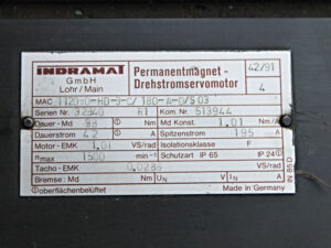 INDRAMAT MAC112D-0-HD-3-C/180-A-0/S03 – Permanentmagnet-Drehstromservomotor + Encoder