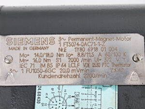 SIEMENS 1FT5074-0AC71-1-Z – Z: K45 – 2200 rpm