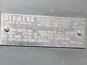 SIEMENS 1FT6108-8AB71-4AA0 – Servomotor + optical encoder 2048 S/U