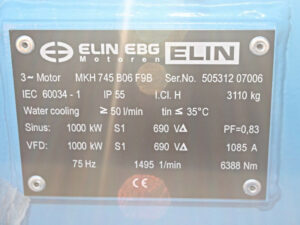 ELIN MKH745 B06 F9B Elektromotor 1000 kW -unused-