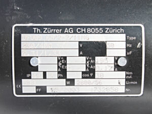 TH Zürrer VFVB9 65/2-2/11MG mit Getriebe
