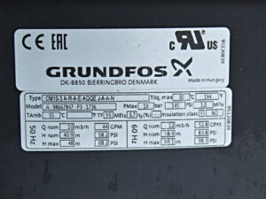 GRUNDFOS CM10-3 A-R-A-E-AQQE J-A-A-N + Motor ML112CA-J-H3-CML4A -used-