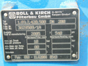 BOLL & KIRCH 1.03.2.420.500 DN 200 Einfachfilter – Simplex Filter -unused-