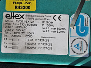 ELTEX RVG71/EX12A – elektrostatische Druckunterstützung