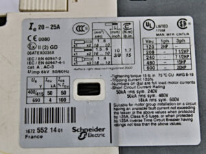 SCHNEIDER Telemecanique GV2-P22/20-25A – Motorschutzschalter