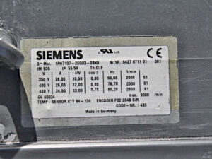 SIEMENS 1PH7107-2EG03-0BK6 – Servomotor + KTY 84-130 + Encoder F02 2048 S/R