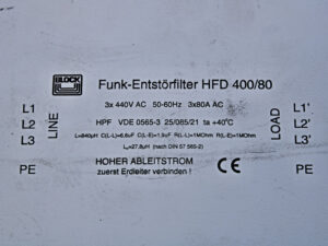 BLOCK HFD400/80 – Funk-Entstörfilter