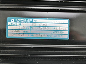 BAUMÜLLER DS 71-B – 3,1 kW – 3000 rpm Servomotor – Anschlußdeckel fehlt