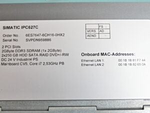 Siemens IPC627C 6ES7647-6CH16-0HX2 industrial computer