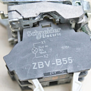 Schneider ZBV-B55 Gelbe LED 24V Beleuchtete Momenttasten + ZBE-1015
