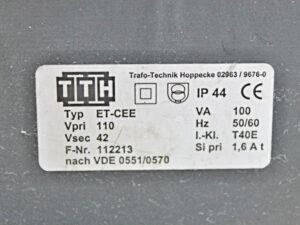 TTH ET-CEE 42V Trafo Sicherheitstrenntrafo