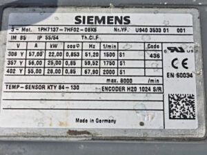 Siemens 1PH7137-7HF02-0BK6 Servomotor -used-