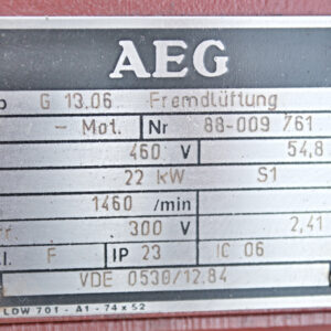 AEG G 13.06 mit Fremderregung und Fremdlüftung