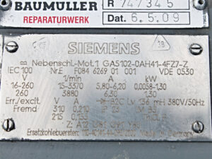 Siemens 1GA5102-0AH41-4FZ7-Z – Z: A12 G81 G91 Y80