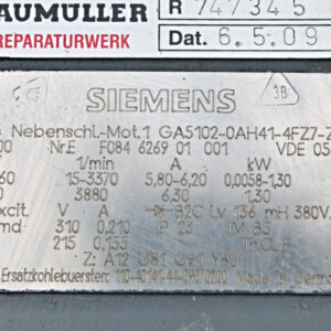 Siemens 1GA5102-0AH41-4FZ7-Z – Z: A12 G81 G91 Y80