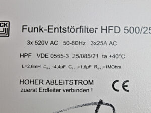 BLOCK HFD 500/25 Funk Entstörfilter inkl. SEW Netzfilter NF 025-503