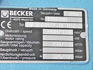 Becker SV 7.430/2-01 DSF Pumpe