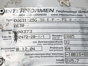 Internormen DU631.25G.30.E.P.-FS.9 Duplex-Druckfilter, umschaltbar