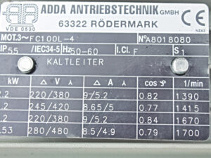 ADDA Antriebstechnik VAC FC100L-4 + Parker PGP505A0040CQ2D2NE5E3B1B1