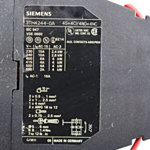 Siemens 3TH4244-0A 4S+4O/4NO+4NC Hilfsschütz