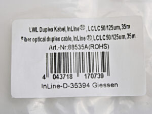 In Line LWL Duplex Kabel, Optical Fiber MM 50/125um OM2 LSZH 35m -unused-