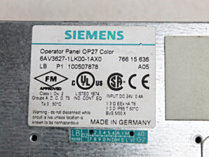 Siemens 6AV3627-1LK00-1AX0 Operator Panel OP27 color