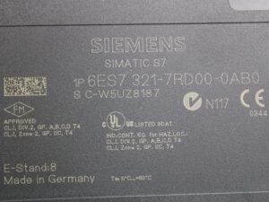 Siemens 6ES7321-7RD00-0AB0 SIMATIC S7 E: 08 -used-