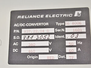 Reliance Electric 837.22.04 G Converter