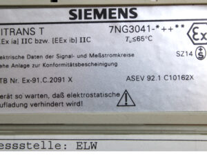Siemens Sitrans T 7NG3041-4NJ00 Messwandler Messumformer