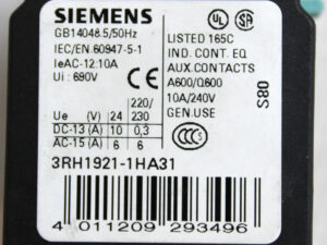 SIEMENS 3RH1921-1HA31 -used-