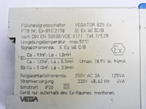 Vega Vegator 825 EX Füllstandgrenzschalter -used-