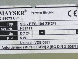 Mayser SG-EFS104ZK2/1 Sicherheitsrelais -used-