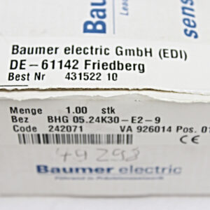 Baumer Electric BHG 0.5.24K30-E2-9 Inkremental-Hohlwellen-Drehgeber -OVP/unused-