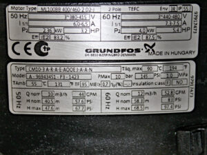 GRUNDFOS CM10-3 A-R-A-E-AQQE J-A-A-N Kreiselpumpe + Motor ML100BB 400/460-2 D2-J