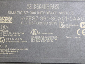 SIEMENS 6ES7361-3CA01-0AA0 SIMATIC S7-300 – FS: 9 -used-