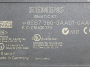 SIEMENS 6ES7360-3AA01-0AA0 SIMATIC S7-300 – E: 07 -used-