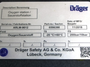 Dräger ARLM-9012 Oxygen station / Sauerstoffstation -unused-