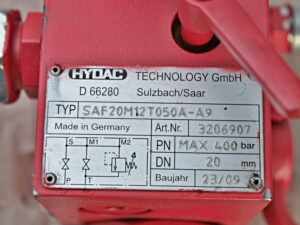HYDAC SAF20M12T050A-A9 – Sicherheits-Absperrventil