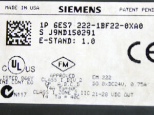 SIEMENS 6ES7222-1BF22-0XA0 SIMATIC S7-200 – E: 1.0 -used-