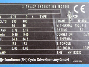 SUMITOMO TC-FXP + CNFMS1-6090GEP-15/G N80M/4 Cyclodrive -used-