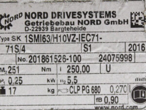 Getriebebau NORD SK1SMI63/H10VZ-IEC71-71S/4 – used-