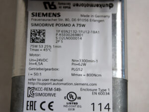 Siemens 6SN2132-1FU12-1BA1 SIMODRIVE POSMO -unused-