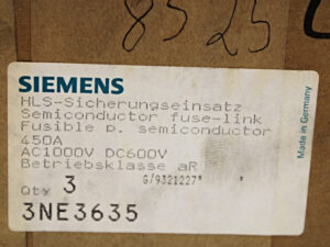3x Siemens 3NE3635 SITOR-SICHERUNGSEINSATZ 450A, AC 1000V  -OVP/unused-