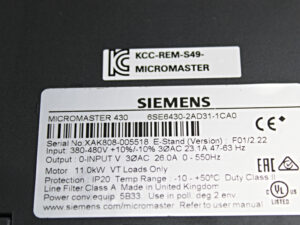 Siemens 6SE6430-2AD31-1CA0 MICROMASTER 430 -OVP/unused-